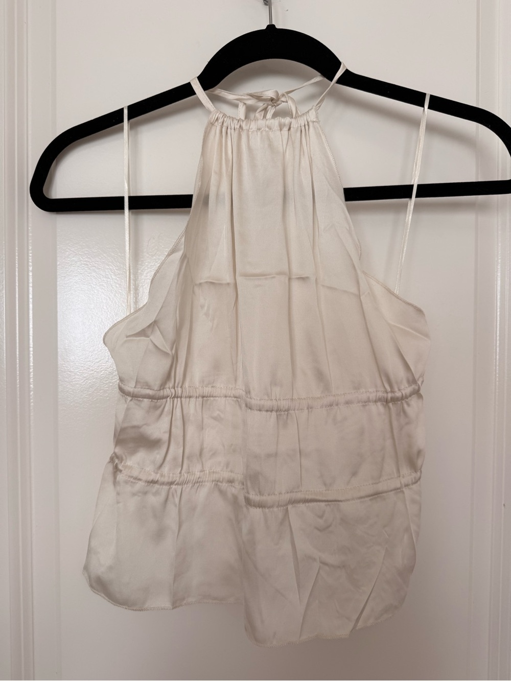 Lioness Halter Neck Satin Top - Cream